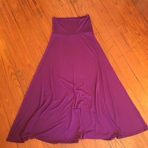 LulaRoe XS Solid Maroon Maxi Skirt